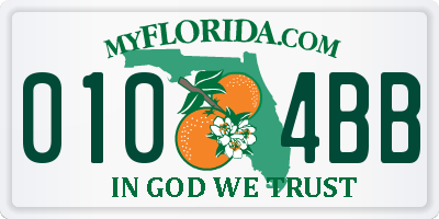 FL license plate 0104BB