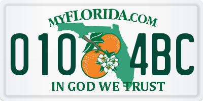 FL license plate 0104BC