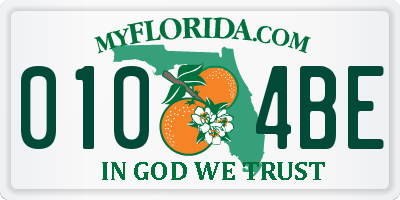 FL license plate 0104BE