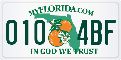 FL license plate 0104BF