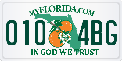 FL license plate 0104BG