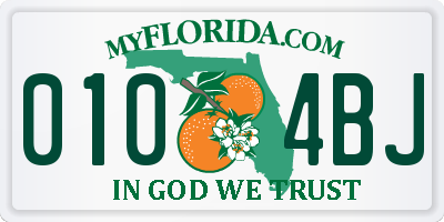 FL license plate 0104BJ