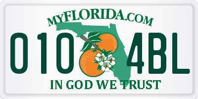 FL license plate 0104BL