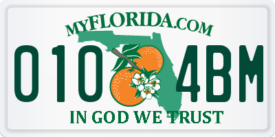 FL license plate 0104BM