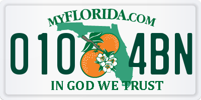 FL license plate 0104BN