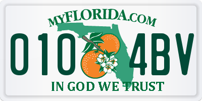 FL license plate 0104BV