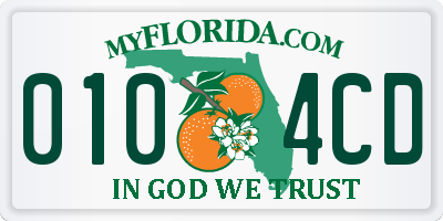 FL license plate 0104CD