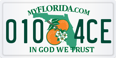 FL license plate 0104CE