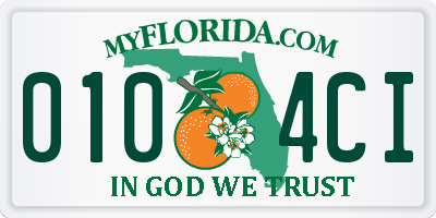 FL license plate 0104CI
