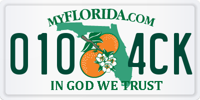 FL license plate 0104CK