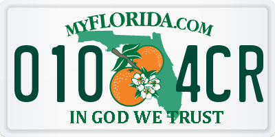 FL license plate 0104CR