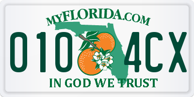 FL license plate 0104CX