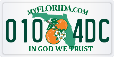 FL license plate 0104DC