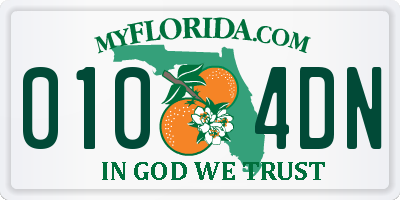 FL license plate 0104DN
