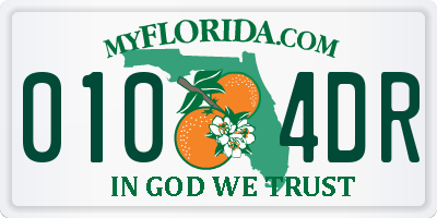 FL license plate 0104DR