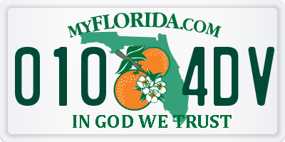 FL license plate 0104DV