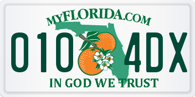 FL license plate 0104DX