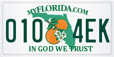 FL license plate 0104EK