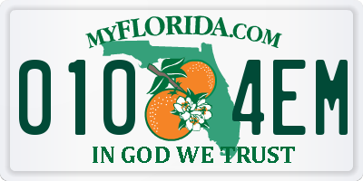 FL license plate 0104EM