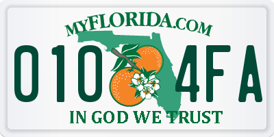 FL license plate 0104FA