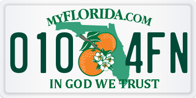 FL license plate 0104FN