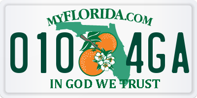FL license plate 0104GA