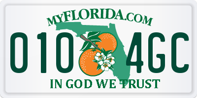 FL license plate 0104GC