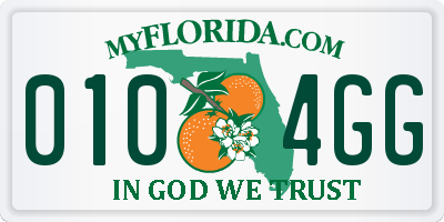 FL license plate 0104GG