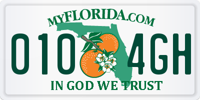 FL license plate 0104GH