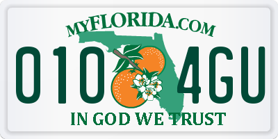 FL license plate 0104GU