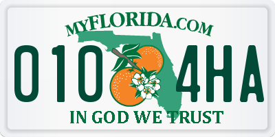 FL license plate 0104HA