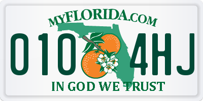 FL license plate 0104HJ
