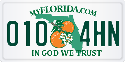 FL license plate 0104HN