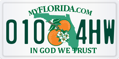 FL license plate 0104HW