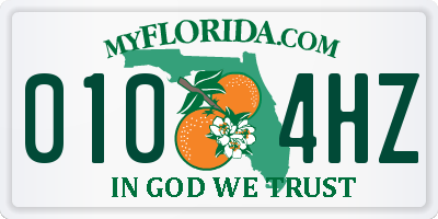 FL license plate 0104HZ