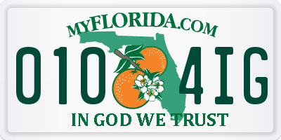 FL license plate 0104IG