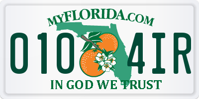 FL license plate 0104IR