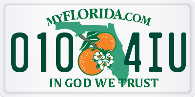 FL license plate 0104IU