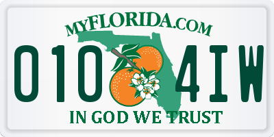 FL license plate 0104IW