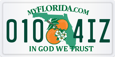 FL license plate 0104IZ