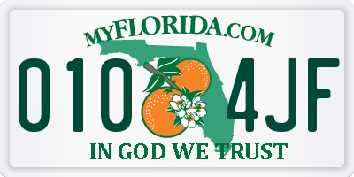 FL license plate 0104JF