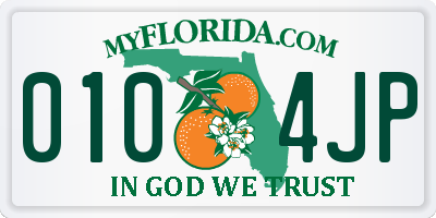 FL license plate 0104JP