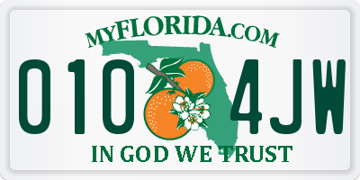 FL license plate 0104JW