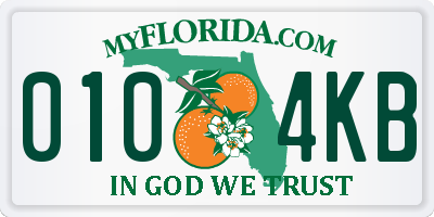 FL license plate 0104KB