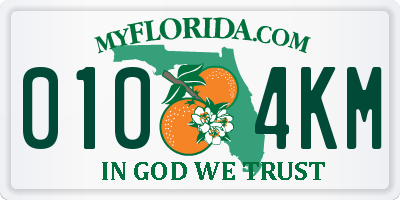 FL license plate 0104KM