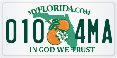 FL license plate 0104MA