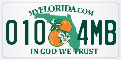 FL license plate 0104MB