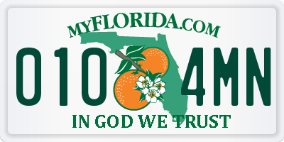 FL license plate 0104MN