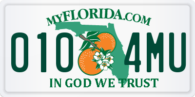 FL license plate 0104MU