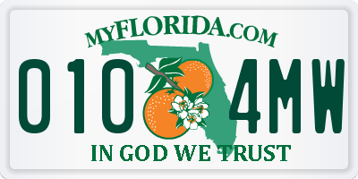 FL license plate 0104MW